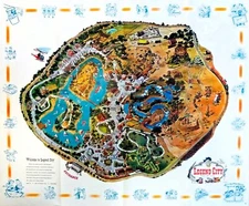 Legend City Official Map 1963 Phoenix Arizona POSTER 24 X 36 Inches Nostalgic