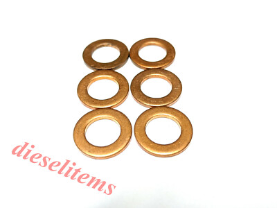 #ad #ad 6 Copper Injector Washers for 9mm Bosch Cummins 5.9L B series Navi: I530 DT466 $15.50