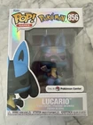 Funko Pop! Pokemon Center Lucario Pearlescent 856 New In Hand Fast Shipping