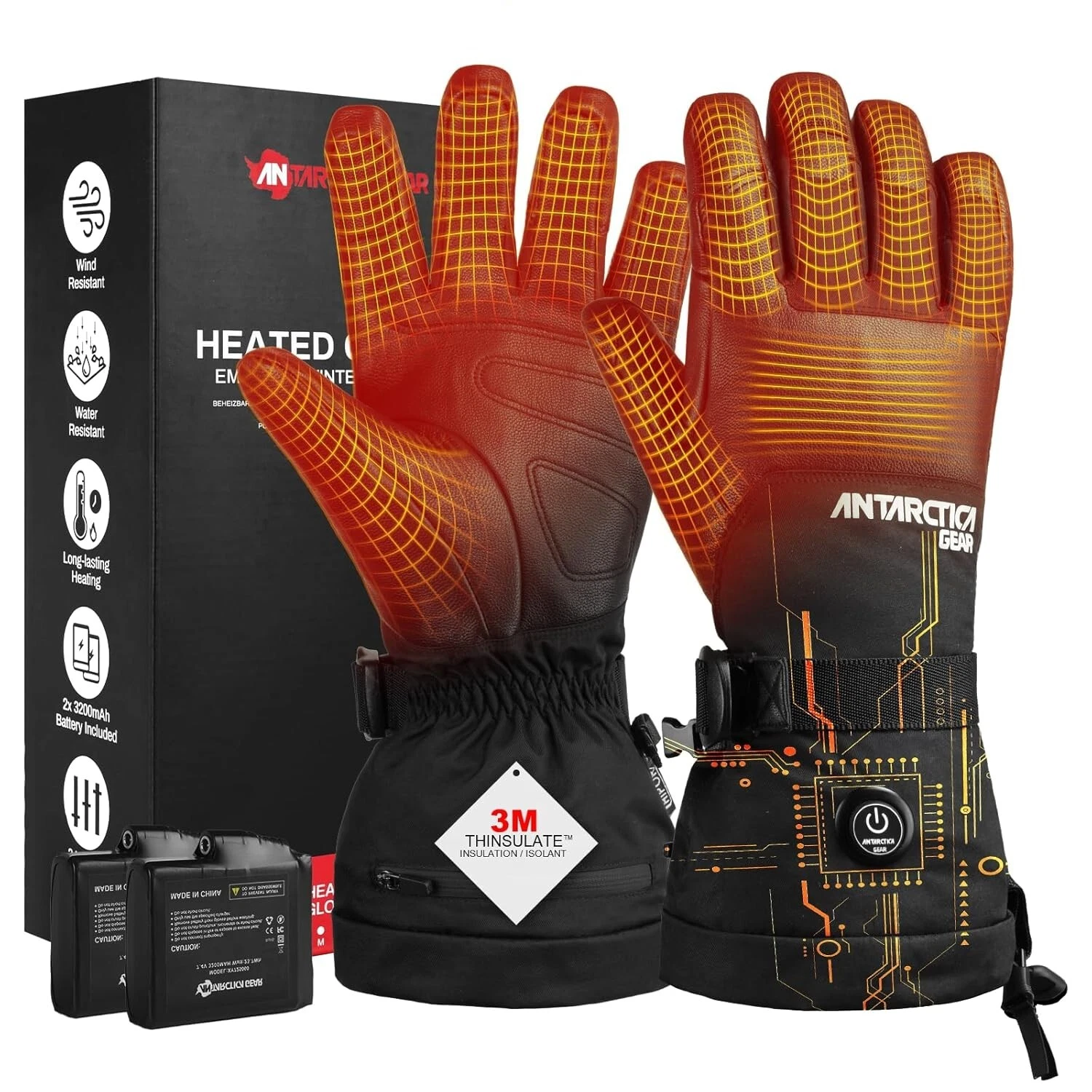Antarctica Gear Heated Gloves, 3200mAh Batteries, for Skiing, Hiking, & Outdoor
Opens in a new windo