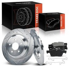 Drilled Brake Rotors + Brake Pads for Ford Escape Lincoln Corsair 2020-2023 Rear