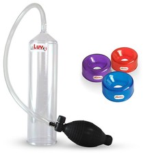 LeLuv EasyOp Penis Pump Bgrip Vacuum Handle with TPR Sleeve Options
