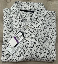 NWT Perry Ellis 2XLT  iceberg green white long sleeve button up shirt mens $99