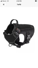 ICEFANG Tactical Dog Harness,2X Metal Buckle,Working Dog MOLLE Vest with Handle