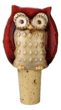 Red Owl Wine Bottle Stopper Cork Country Farmhouse Kitchen Barware