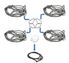 Mercedes Benz W123 - Door + Trunk Rubber Weatherstrip Seal Set 5 Pieces