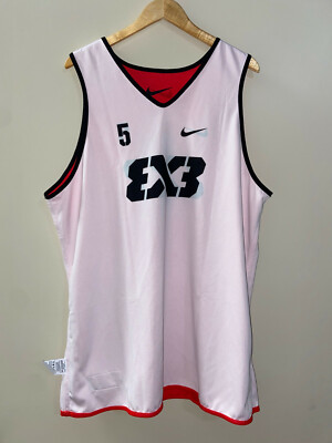 Nike FIBA 3x3 Reversible Basketball Jersey #6 Red White