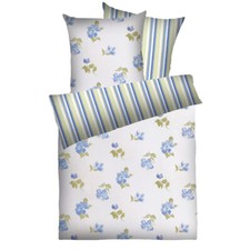 Dyckhoff Weichfrottier Bettwäsche Garnitur 'Rosali' Blau 2 tlg. - 31107400