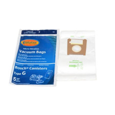 5 Bosch Vacuum Part 206 / Paper Bags, G, 5PK, Compact Canistermicrofiltration