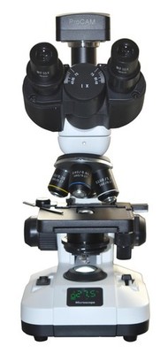 Trinokulares Verbundmikroskop 2500×, 5MP Cam, Koaxial 3μm Feinfokus Abbe 1,25