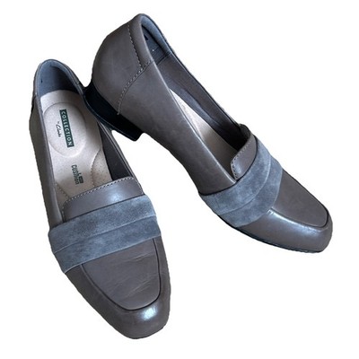Clark s Juliet Rose Women s Size 8.5 slip on Taupe 3/4 Inch heel Suede Trim
