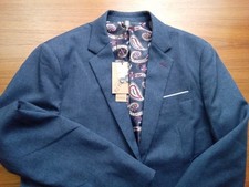 NWT PJ PAUL JONES Men's Blue Blazer Large Classic Blazer Paisley Lining