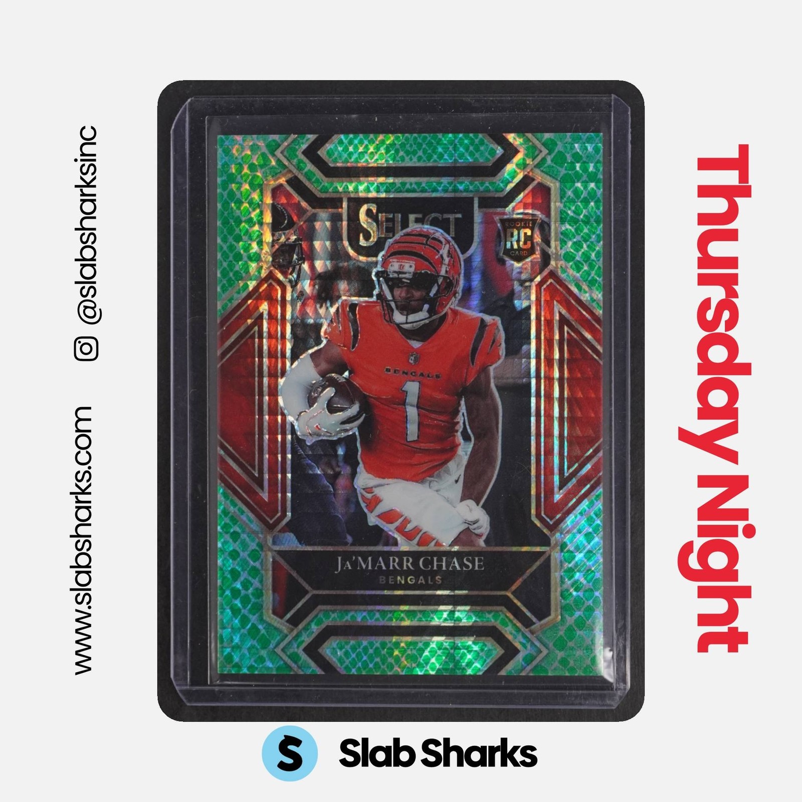 2021 PANINI SELECT #47 JA'MARR CHASE DRAGON SCALE PRIZM RC CONCOURSE ROOKIE /89