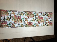 Vintage Reversible Handmade Quilted Christmas Table Runner Bears Angels 76  