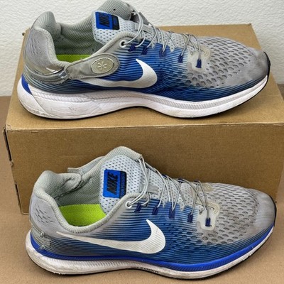 Nike Air Zoom Pegasus 34 FlyEase Blue Grey Running Shoes 904678-004 Men'sSize 11