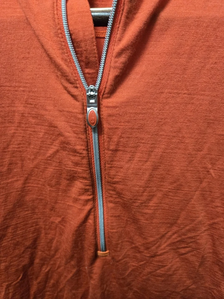 Camiseta deportiva de ciclismo Icebreaker GT para hombre XLarge roja lana merino media cremallera manga corta Foto 4 de 4