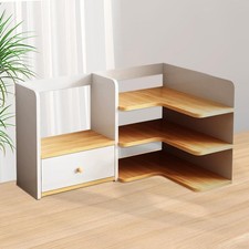 Desktop Corner Bookshelf Countertop Organizer for Dressing Table Home School
