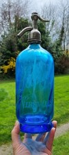 Syphon eau de seltz Ancien Bleu cobalt  "Jean Lecourt, Versaille" Gendry Paris.