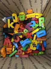 VTG Lot Mixed Colors  Sizes Plastic Magnetic Fridge Alphabet  Numbers.