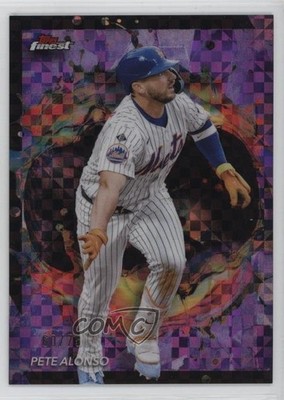 2024 Topps Finest Rare Purple Checkerboard Refractor 60/75 Pete Alonso #273 13hf