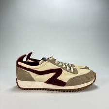 Rag Bone Birch Cream Burgundy Retro Runner Low Top Sneaker Shoes Womens Sz 8.5
