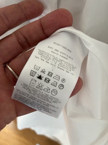 BRIONI - Large White Short Sleeve Cotton Shirt - Flawless - Foto 5 di 6