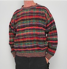 Vintage 90s NORM THOMPSON Cosby 3D SWEATER XL Textured CHUNKY Knit