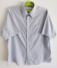 ARROW Kent Mens 18 1/2 Blue Black Striped Short-sleeve Shirt