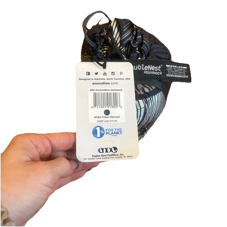 Hamaca ENO DoubleNest NUEVA con etiquetas correas de suspensión equipo exterior camping bosque Foto 4 de 4