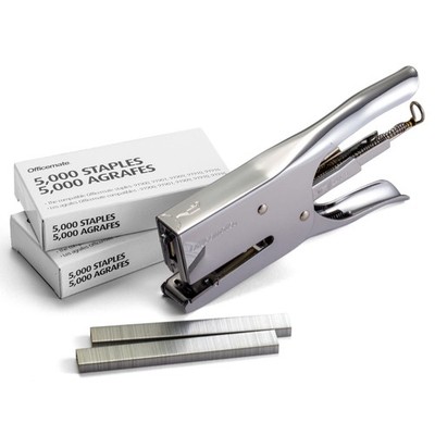 Officemate Classic Plier Stapler Bundle with 10,000 Staples, Metal, Silver (9776