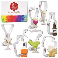 Ann Clark Cocktail Party Cookie Cutters Set of 7, Made in USA