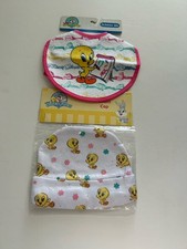 Vintage Looney Tunes Tweety Baby Bib Cap Set er