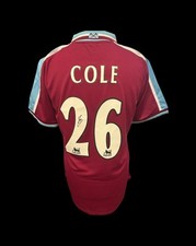 Joe Cole West Ham United Hand Signed Retro Home Shirt