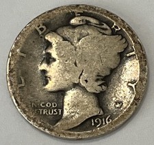 1916 Mercury Dime Silver Coin