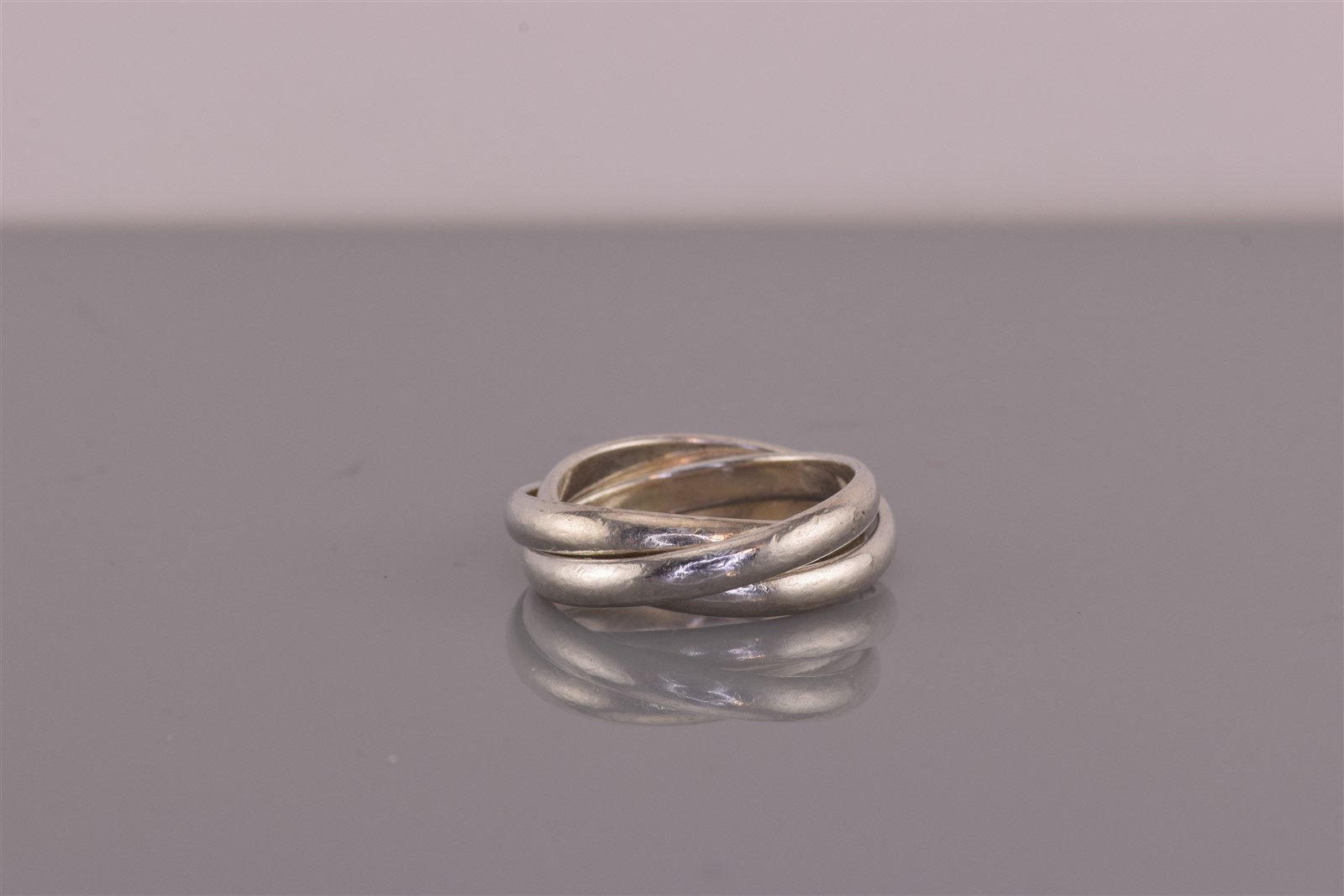 Sterling Silver Triple Interlocking Trinity Solid… - image 1