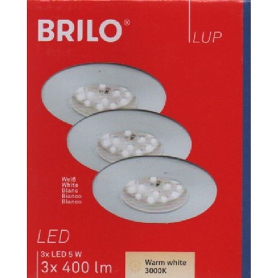 Briloner LED Einbauleuchten Set IP44 1x5W 3x400 lm 3000 K weiß Ø 7,5/6 cm 230V