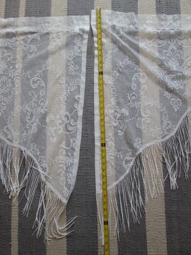 Lot 7 Valence (3 Pairs) Ascot Lace Curtain Panel White Ivory Floral Tasseled - Picture 18 of 20