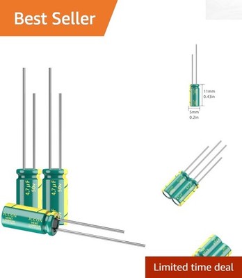 10-Pc 50V 4.7uF Aluminum Electrolytic Capacitors - Low ESR & High Ripple Current