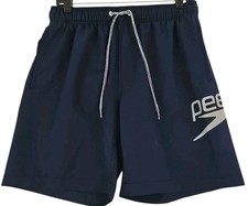 Speedo Swim Trunks Mens Size M Navy Blue Lined Bathing Pocket Beach Shorts.
