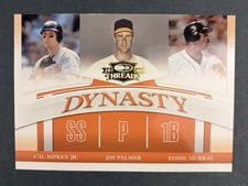 2008 Donruss Threads Dynasty Ripken/Palmer/Murray Card # D-1 HOF Greats Nrmt