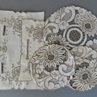 Lot 5 Antique Handmade Creamy MADEIRA Linen Mats RICHELIEU Embroidery + Cutwork — photo 1