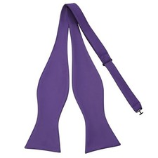 Mens Solid Bowtie Woven Self Tie Bow Ties Tuxedo  Wedding 845-dark Purple