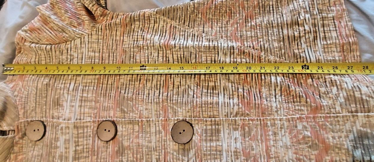 Multiples Abstract Print Button Mandarin Collar L… - image 12