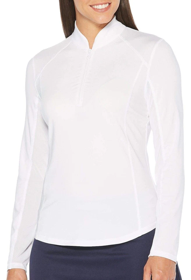 Camisa de golf PGA TOUR para mujer manga larga 1/4 cremallera, protección solar Foto 2 de 4