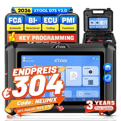 XTOOL D7S Profi KFZ OBD2 Diagnosegerät Alle Systeme Schlüsselprogrammiergerät DE