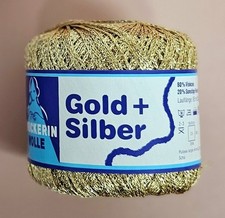25g Strickerin Wolle Gold + Silber Häkelgarn stricken Fb 12 gold GP 179,60€/1kg