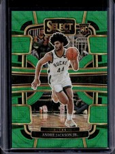 2023-24 Panini Select Andre Jackson Jr. RC Green Wave Prizm Concourse #/50 Bucks