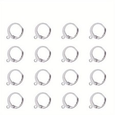 about 100pcs Tarnish Resistant 304 Stainless Steel Leverback Earring Findings