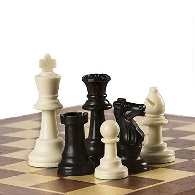 Plastic Chess Pieces with Extra Queens, 34 White and Black Chess Pieces only 