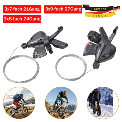 SANHESHUN 2x Fahrrad Schalthebel Altus MTB für Shimano 3x7/8/9fach 21/24/27 Gang Schaltung